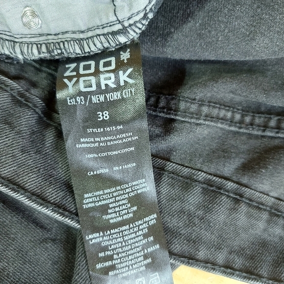 📣2/40$📣 ZOO YORK black denim jeans men's bermuda shorts size 40 - Picture 8 of 8